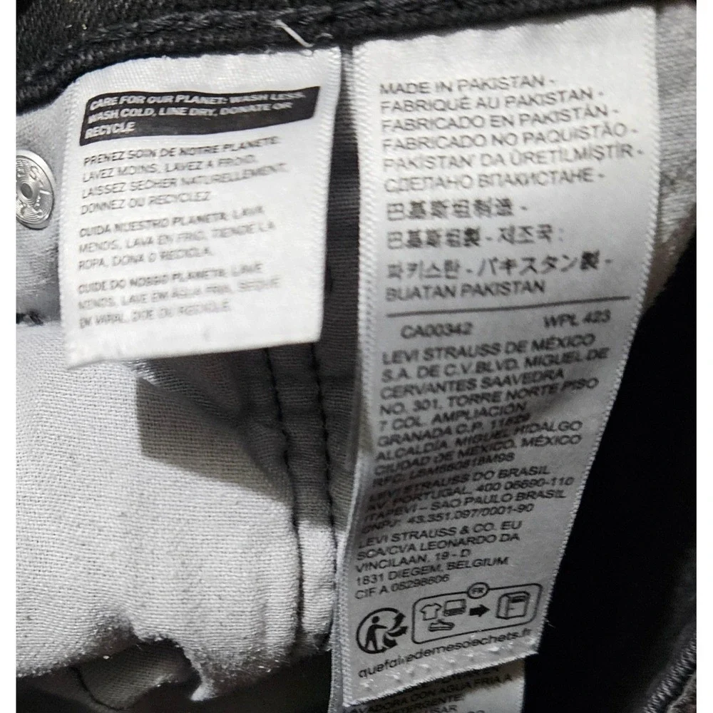 Levis 559 Relaxed Straight Jeans Mens 40x30 Actual 39x28 Black Denim Pants Retro
